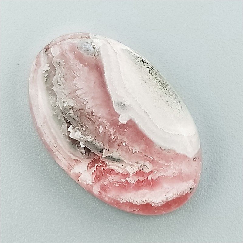 Rodocrosite Naturale Forma Ovale Piatto Cabochon Liscio Fatto a Mano25X16mm 5.47gm 1pz