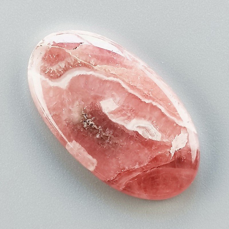 Rodocrosite Naturale Forma Ovale Piatto Cabochon Liscio Fatto a Mano34X19mm 8.03gm 1pz
