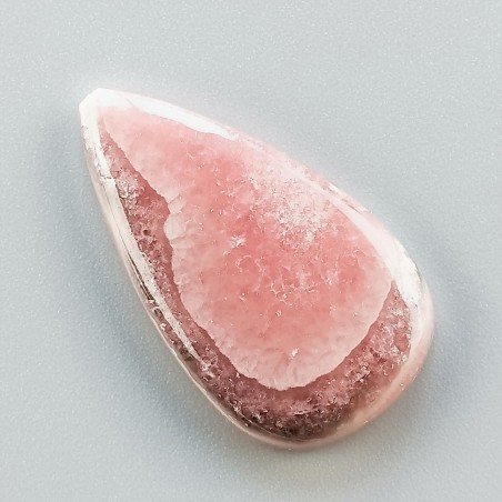 Rodocrosite Naturale Forma Goccia Piatto Cabochon Liscio Fatto a Mano31X18mm 5.86gm 1pz