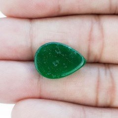 Giada Verde Naturale Forma Goccia Piatto Cabochon Liscio Fatto a Mano 18X13X5-6mm 10,00 Carati 1pz