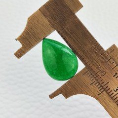 Giada Verde Naturale Forma Goccia Piatto Cabochon Liscio Fatto a Mano 18X13X5-6mm 10,00 Carati 1pz