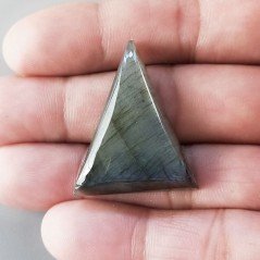 Labradorite Naturale Forma Triangolo Piatto Cabochon Liscio Fatto a Mano 34X26mm 9,47gm 1pz