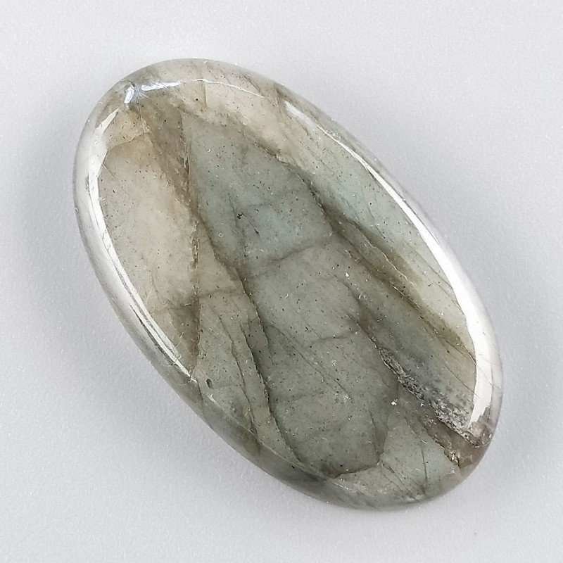 Labradorite Naturale Forma Ovale Piatto Cabochon Liscio Fatto a Mano 46X26mm 13,61gm 1pz