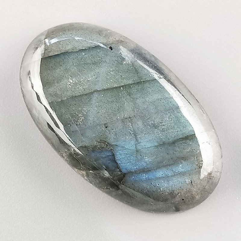 Labradorite Naturale Forma Ovale Piatto Cabochon Liscio Fatto a Mano 40X24mm 12,25gm 1pz