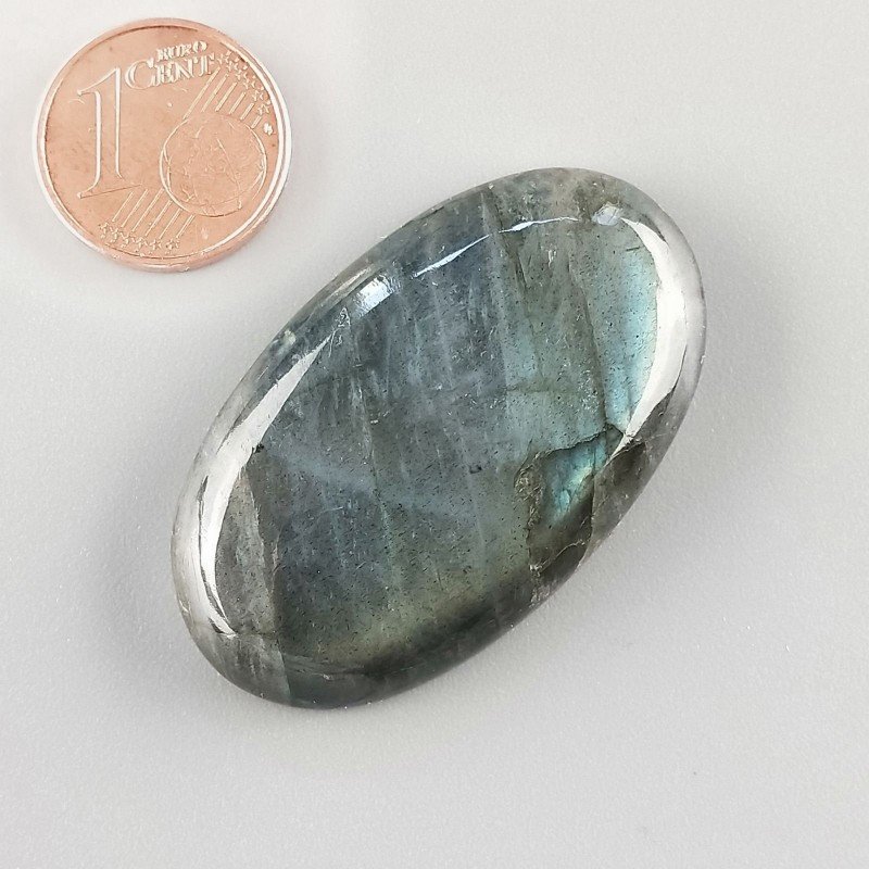 Cabochon di Labradorite Naturale Ovale, Piatto e Liscio, 40x24 mm, 12,25 g, Fatto a Mano