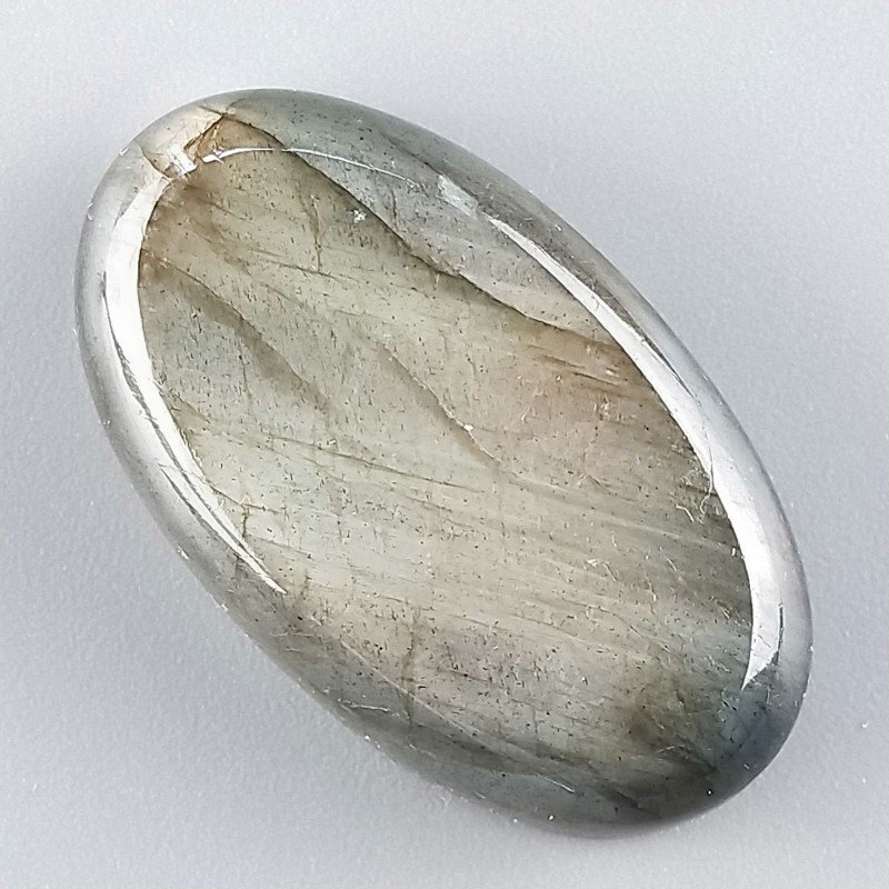 Labradorite Naturale Forma Ovale Piatto Cabochon Liscio Fatto a Mano 35X20mm 10,68gm 1pz