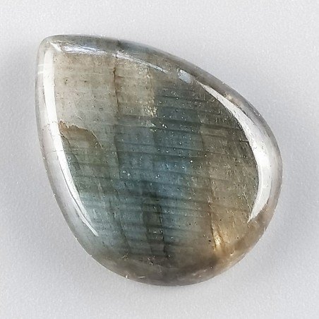 Labradorite Naturale Forma Goccia Piatto Cabochon Liscio Fatto a Mano 19X12mm 5,82gm 1pz