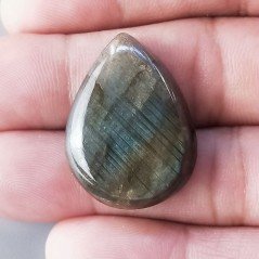 Labradorite Naturale Forma Goccia Piatto Cabochon Liscio Fatto a Mano 19X12mm 5,82gm 1pz