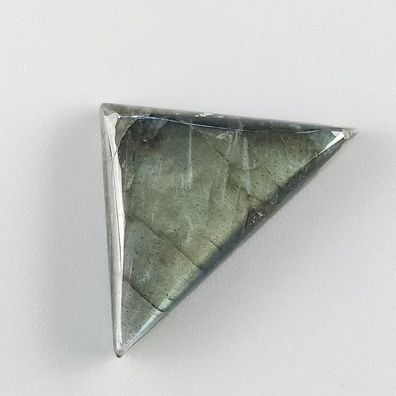 Labradorite Naturale Forma Triangolo Piatto Cabochon Liscio Fatto a Mano 37X23mm 7,28gm 1pz