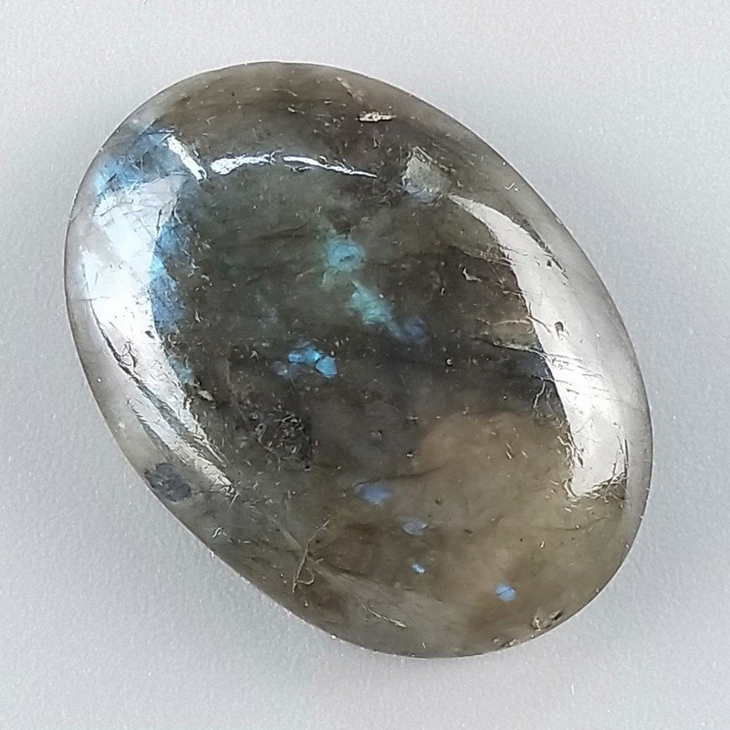 Labradorite Naturale Forma Ovale Piatto Cabochon Liscio Fatto a Mano 30X21mm 7,60gm 1pz