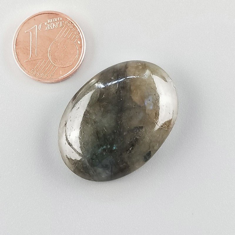 Cabochon di Labradorite Naturale Ovale, Piatto e Liscio, 30x21 mm, 7,60 g, Fatto a Mano