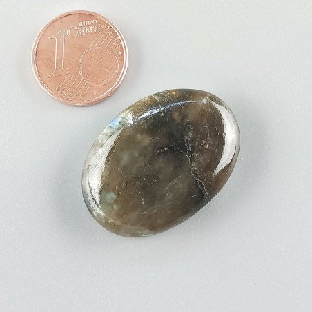 Labradorite Naturale Forma Ovale Piatto Cabochon Liscio Fatto a Mano 28X20mm 6,42gm 1pz