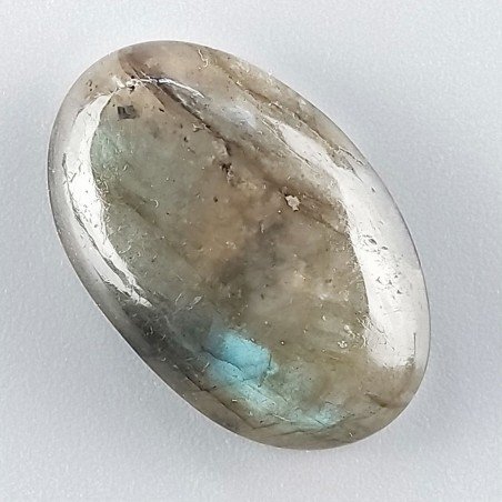 Labradorite Naturale Forma Ovale Piatto Cabochon Liscio Fatto a Mano 26X17mm 5,10gm 1pz