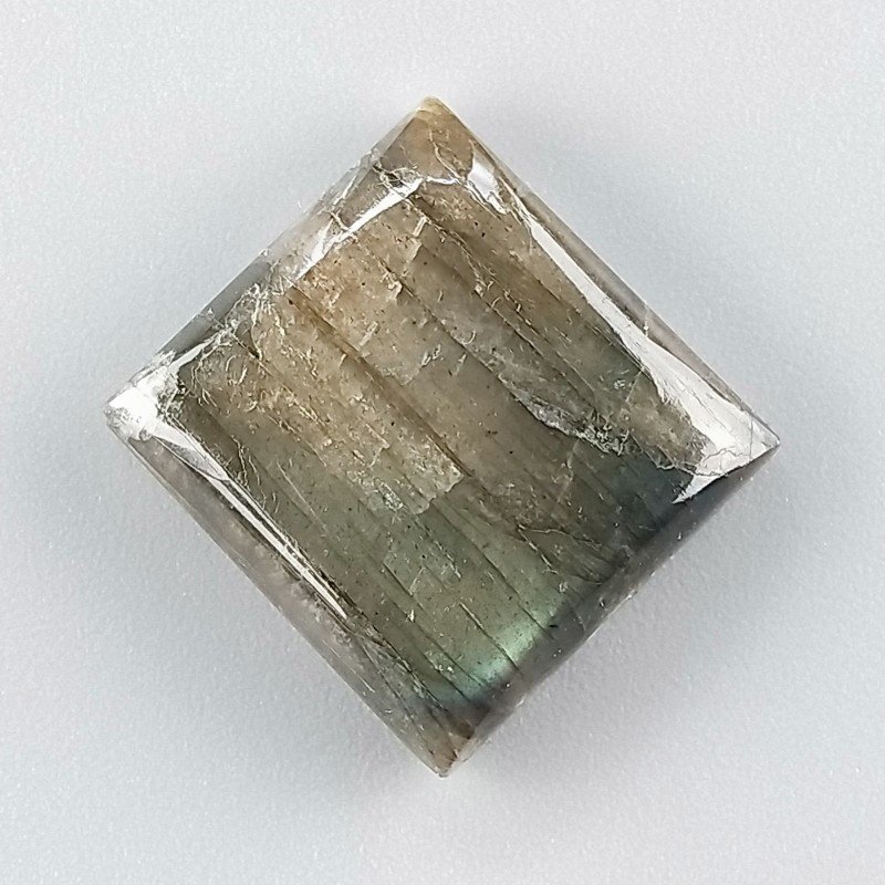 Labradorite Naturale Forma Quadrato Piatto Cabochon Liscio Fatto a Mano 20X20mm 5,07gm 1pz