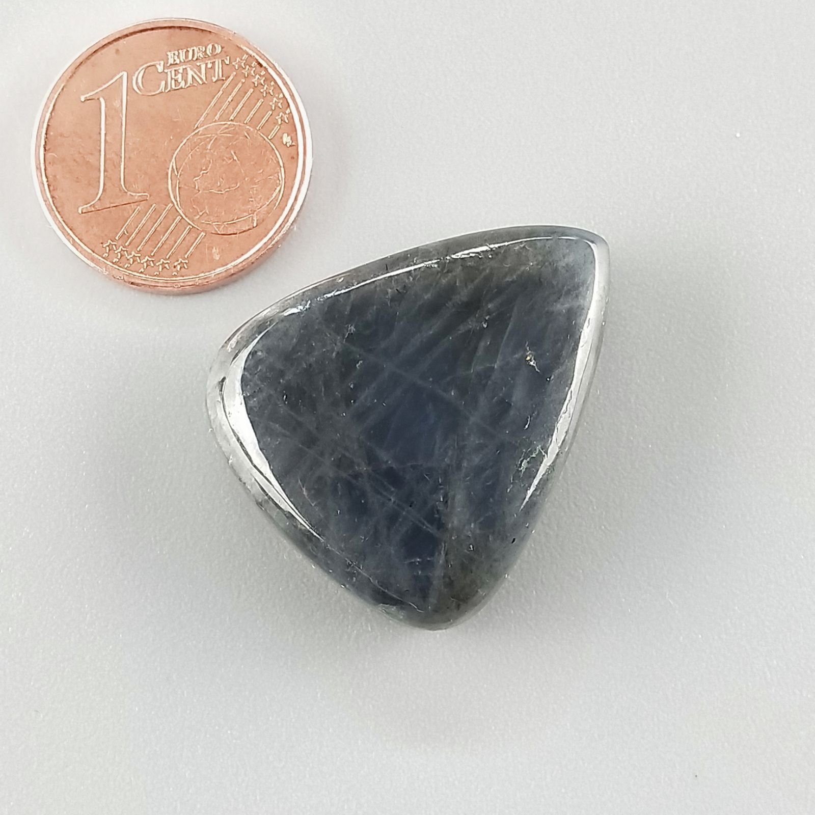 Labradorite Naturale Forma Goccia Piatto Cabochon Liscio Fatto a Mano 25X21mm 6,11gm 1pz
