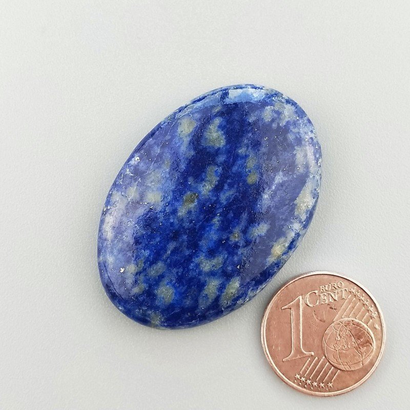 Lapis Lazuli Naturale Forma Ovale Piatto Cabochon Liscio Fatto a Mano 35X25X6mm 10,77gm 1pz