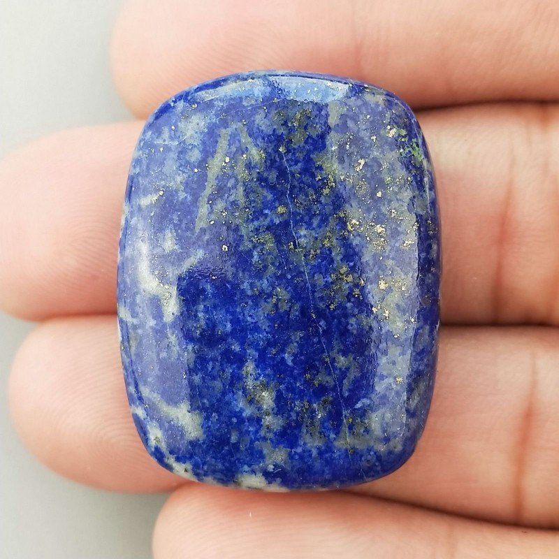 Lapis Lazuli Naturale Forma Rettangolare Piatto Cabochon Liscio Fatto a Mano 33X25X6mm 11,50gm 1pz