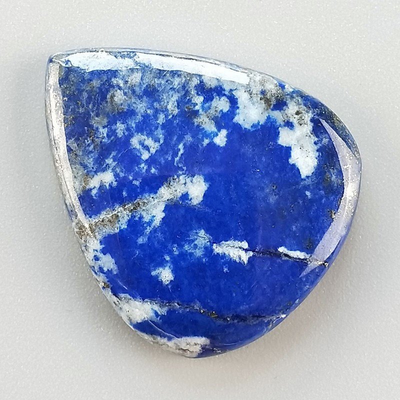 Lapis Lazuli Naturale Forma Goccia Piatto Cabochon Liscio Fatto a Mano 30X25X5mm 7,55gm 1pz
