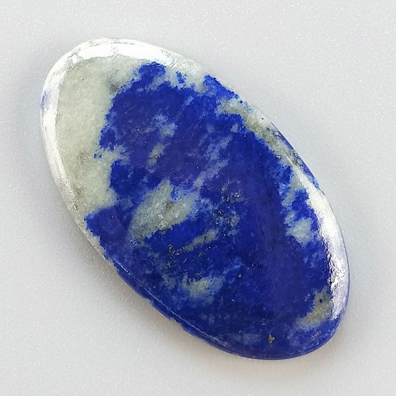 Lapis Lazuli Naturale Forma Ovale Piatto Cabochon Liscio Fatto a Mano 38X21X4mm 7,20gm 1pz