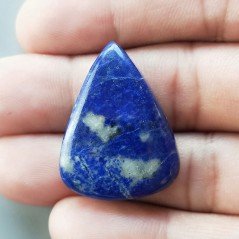 Lapis Lazuli Naturale Forma Goccia Piatto Cabochon Liscio Fatto a Mano 30X23X6mm 8,05gm 1pz