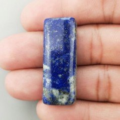 Lapis Lazuli Naturale Forma Rettangolare Piatto Cabochon Liscio Fatto a Mano 38X15X6mm 8,55gm 1pz