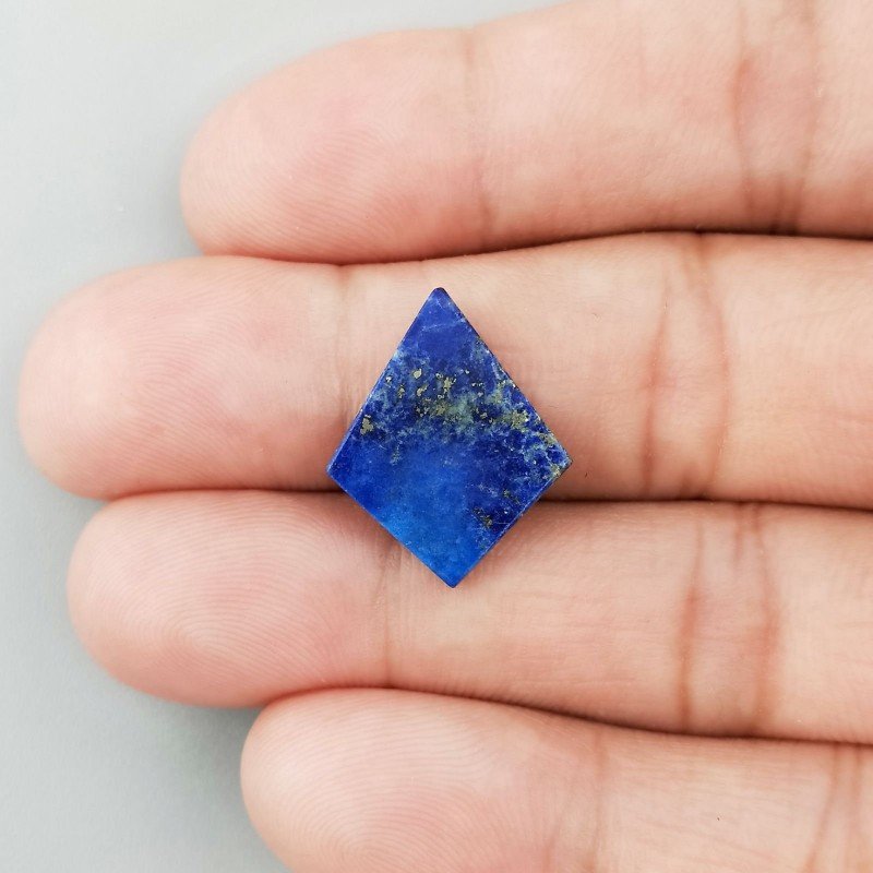 Lapis Lazuli Naturale Forma Rombo Fantasia Piatto Cabochon Liscio Fatto a Mano 20X16X2mm 1,01GM
