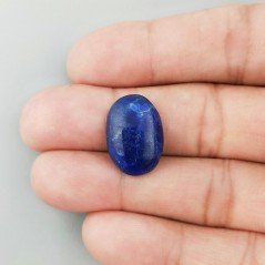 Lapis Lazuli Naturale Forma Ovale Piatto Cabochon Liscio Fatto a Mano 19X13X4mm 1,96GM