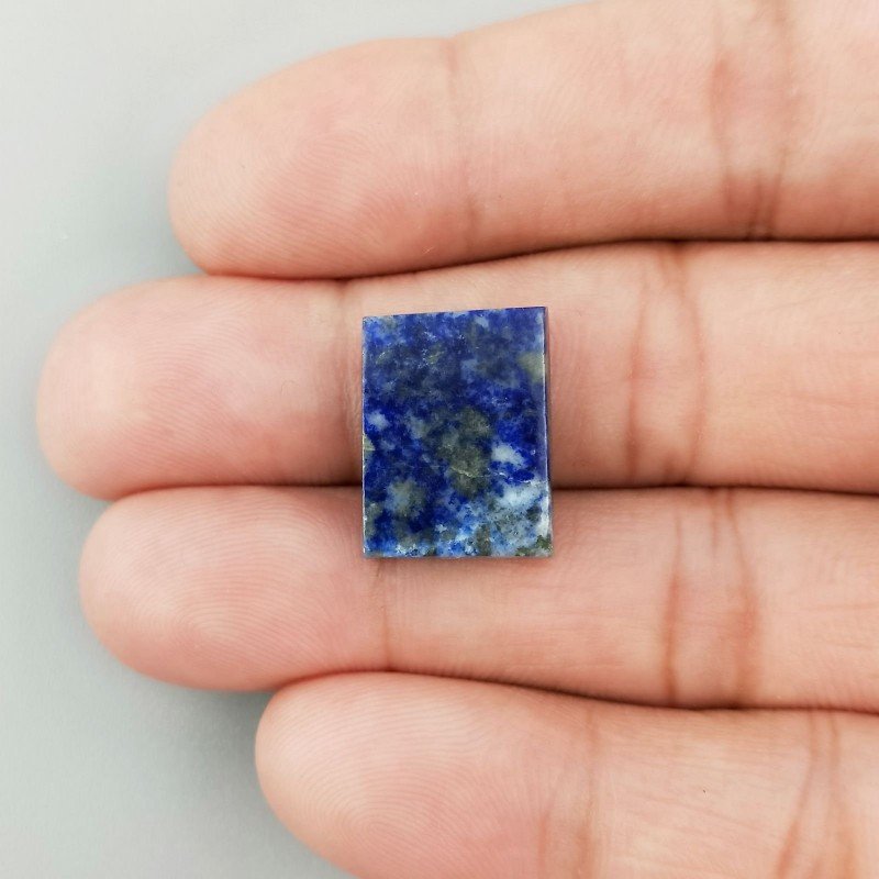 Lapis Lazuli Naturale Forma Rettangolare Piatto Cabochon Liscio Fatto a Mano 17X13X4mm 2,68GM