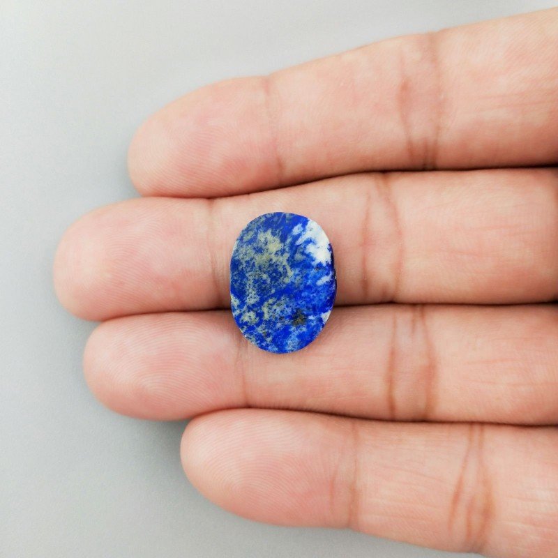 Lapis Lazuli Naturale Forma Ovale Piatto Cabochon Liscio Fatto a Mano 19X14X1mm ,95GM
