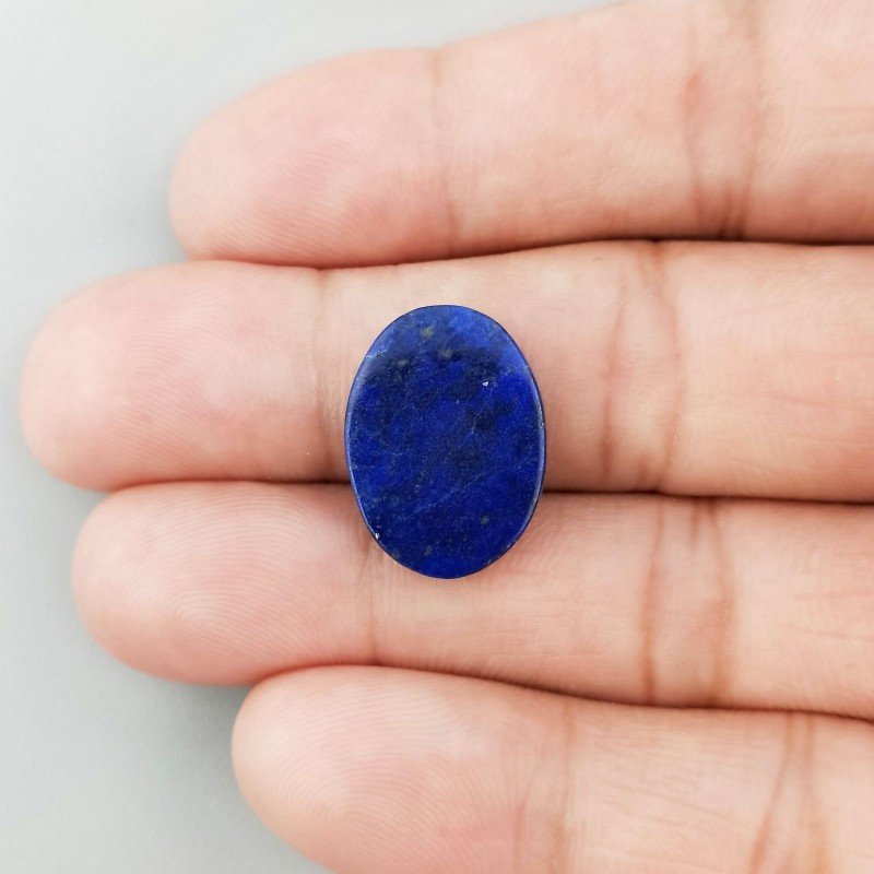 Lapis Lazuli Naturale Forma Ovale Piatto Cabochon Liscio Fatto a Mano 19X14X3mm 1,75GM