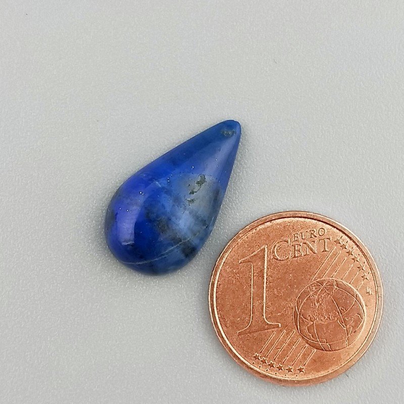 Lapis Lazuli Naturale Forma Goccia Piatto Cabochon Liscio Fatto a Mano 17X9X4mm 1GM