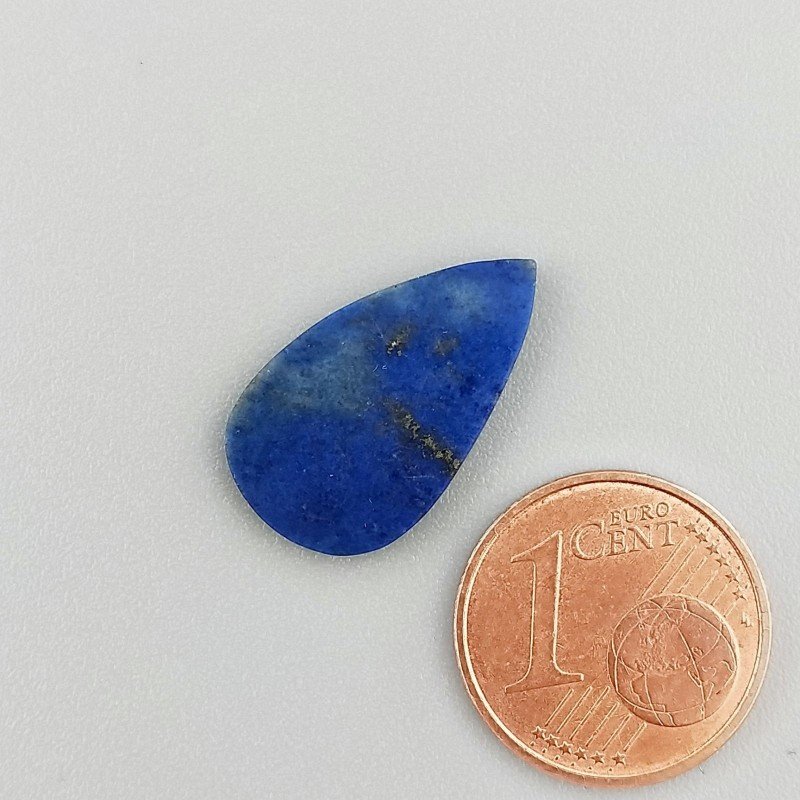 Lapis Lazuli Naturale Forma Goccia Piatto Cabochon Liscio Fatto a Mano 19X11X2mm 0,90GM