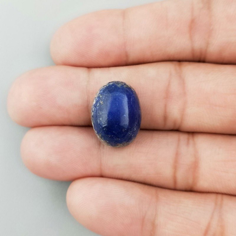 Lapis Lazuli Naturale Forma Ovale Piatto Cabochon Liscio Fatto a Mano 17X13X8mm 3,30GM