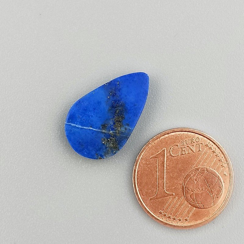 Lapis Lazuli Naturale Forma Goccia Piatto Cabochon Liscio Fatto a Mano 17X10X3mm 1GM