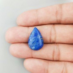 Lapis Lazuli Naturale Forma Goccia Piatto Cabochon Liscio Fatto a Mano 21X15X5mm 2,30GM