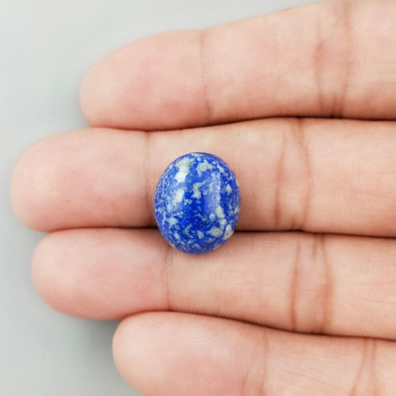 Lapis Lazuli Naturale Forma Ovale Piatto Cabochon Liscio Fatto a Mano 16X13X7mm 2,64GM