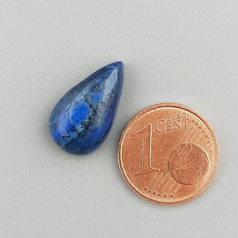 Lapis Lazuli Naturale Forma Goccia Piatto Cabochon Liscio Fatto a Mano 17X9X5mm 1,44GM