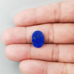 Lapis Lazuli Naturale Forma Ovale Piatto Cabochon Liscio Fatto a Mano 15X11X1mm ,52GM