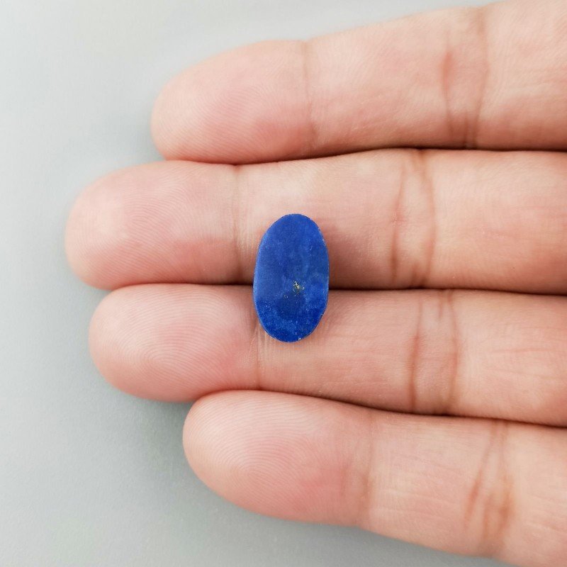 Lapis Lazuli Naturale Forma Ovale Piatto Cabochon Liscio Fatto a Mano 16X9X2mm 0,88GM