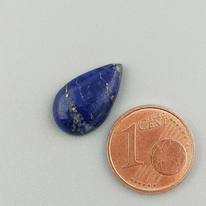 Lapis Lazuli Naturale Forma Goccia Piatto Cabochon Liscio Fatto a Mano 16X10X3mm 1,09GM