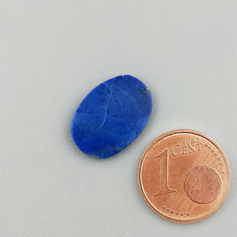 Lapis Lazuli Naturale Forma Ovale Piatto Cabochon Liscio Fatto a Mano 16X11X2mm 0,66GM