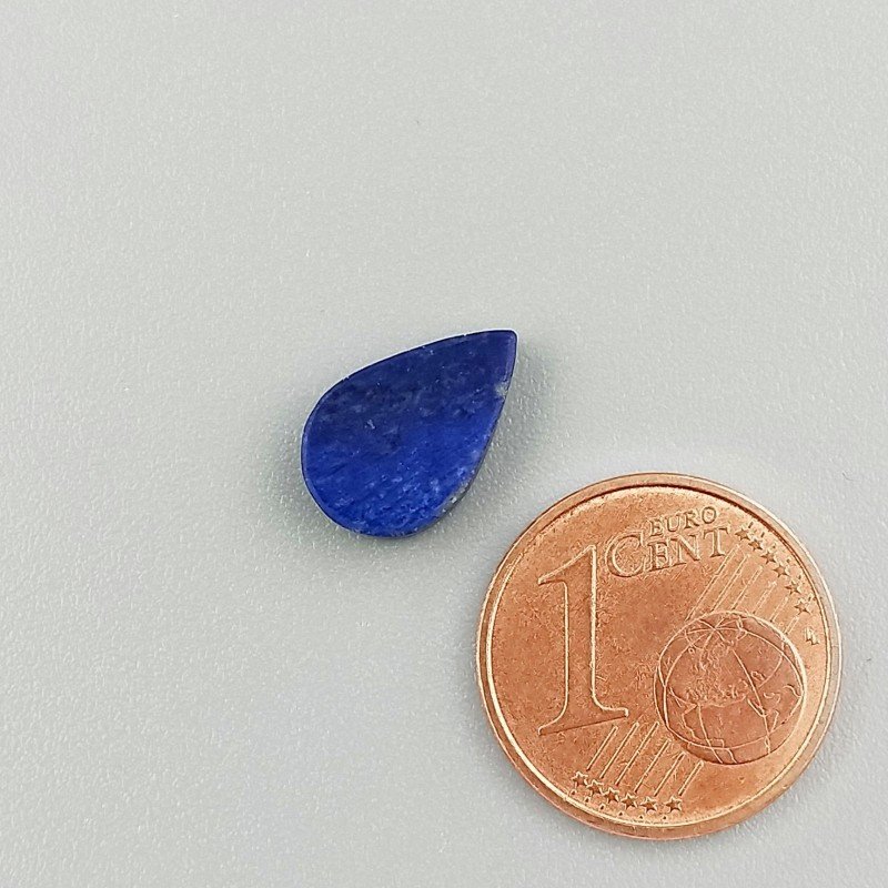 Cabochon di Lapis Lazuli Naturale Goccia, Piatto e Liscio, 11x7x3 mm, 0,51 g, Fatto a Mano