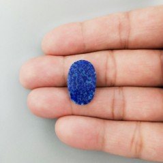 Lapis Lazuli Naturale Forma Ovale Piatto Cabochon Liscio Fatto a Mano 21X14X2mm 1,37GM