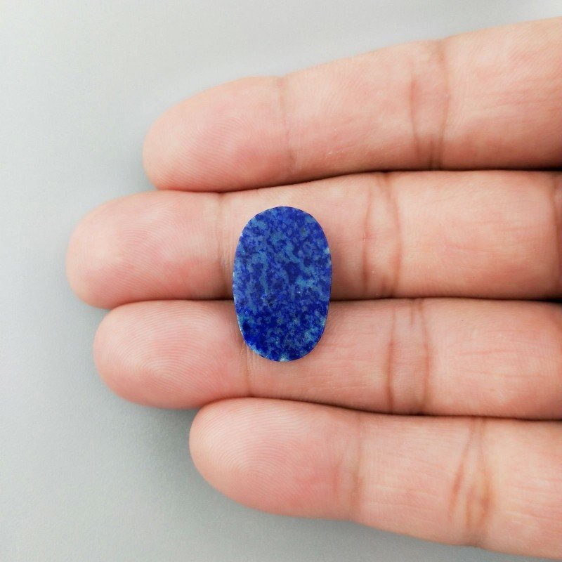 Lapis Lazuli Naturale Forma Ovale Piatto Cabochon Liscio Fatto a Mano 21X14X2mm 1,37GM