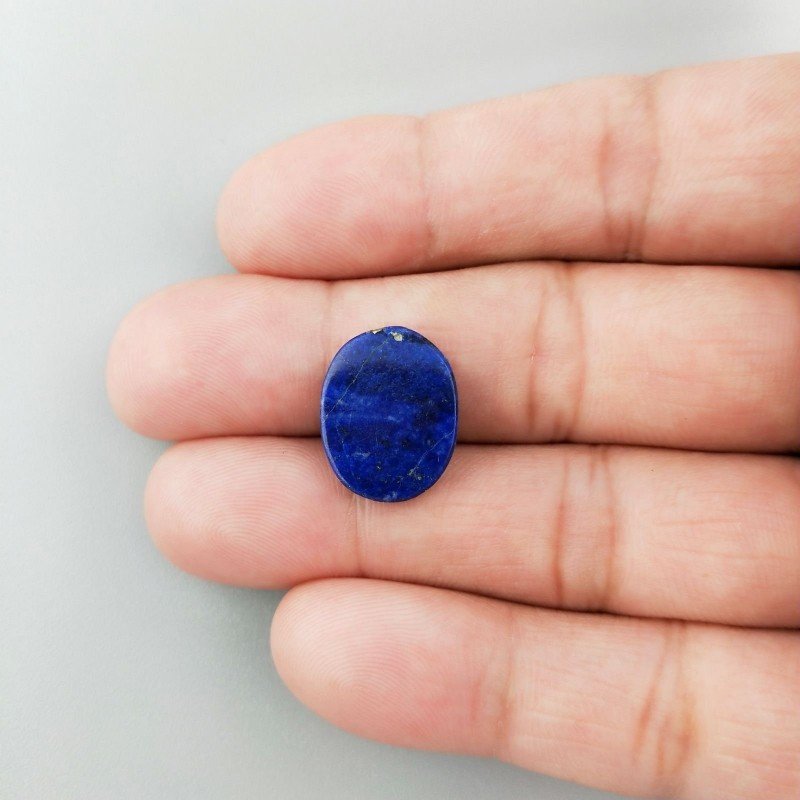 Lapis Lazuli Naturale Forma Ovale Piatto Cabochon Liscio Fatto a Mano 17X13X2mm 1,35GM