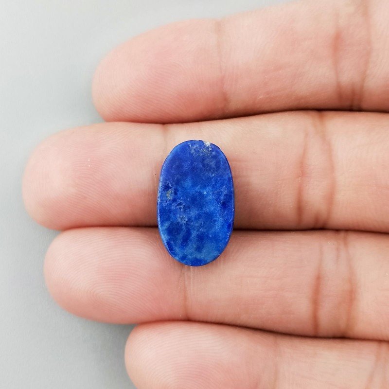 Lapis Lazuli Naturale Forma Ovale Piatto Cabochon Liscio Fatto a Mano 19X11X3mm 1,50GM
