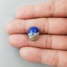 Lapis Lazuli Naturale Forma Ovale Piatto Cabochon Liscio Fatto a Mano 15X12X7mm 2,10GM