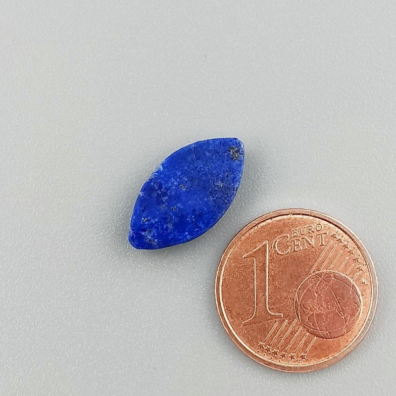 Lapis Lazuli Naturale Forma Marquise Piatto Cabochon Liscio Fatto a Mano 15X8X3mm 0,72GM