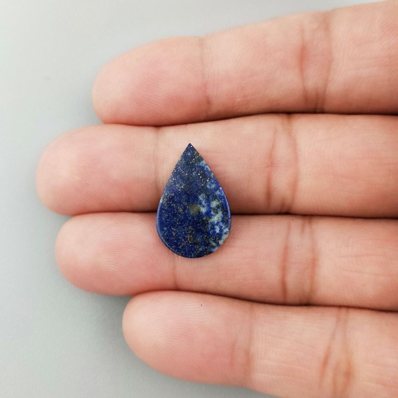 Lapis Lazuli Naturale Forma Goccia Piatto Cabochon Liscio Fatto a Mano 20X3X1mm 0,83GM