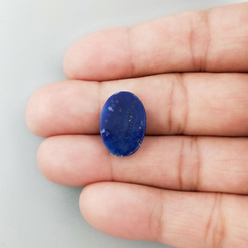Lapis Lazuli Naturale Forma Ovale Piatto Cabochon Liscio Fatto a Mano 18X13X3mm 1,50GM